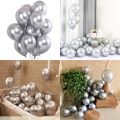 Silver Chrome Metallic Balloons for Party 10 pcs 12 inch Thick Latex balloons for Birthday Wedding Engagement Anniversary Festival Picnic or any Friends & Family Party Decorations-Silver. 