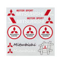 【Miga Plaza】RALLIART Logo Sticker PU 3D Car Side Rear Emblem Badge Sticker Decal for Mitsubishi Whole SET. 