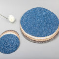 【Hot selling items 】Nordic three-strand ramie cotton thickened insulation table mat table mat woven dinner plate placemat. 