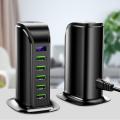 【 BestGO 】 5 Port Multi USB Charger HUB LED Display USB Charging Station Dock Universal Mobile Phone Desktop Wall Chargers. 