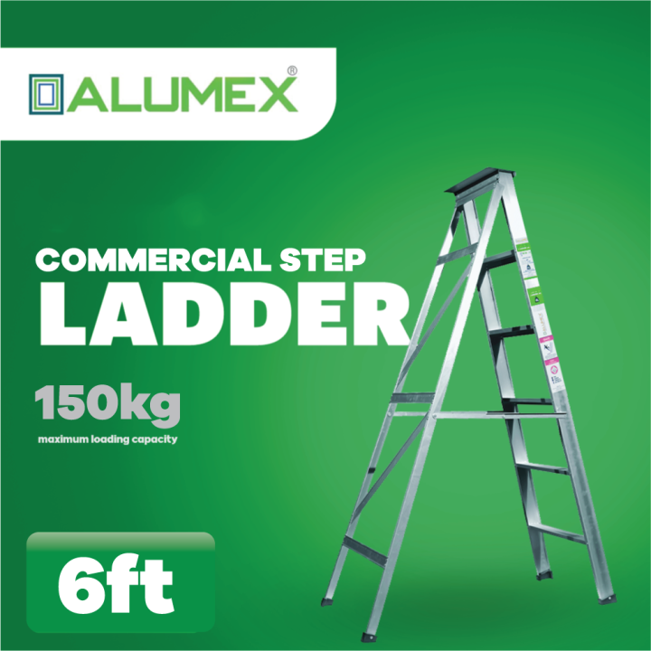 Alumex Commercial Aluminium Ladder - 6 Feet