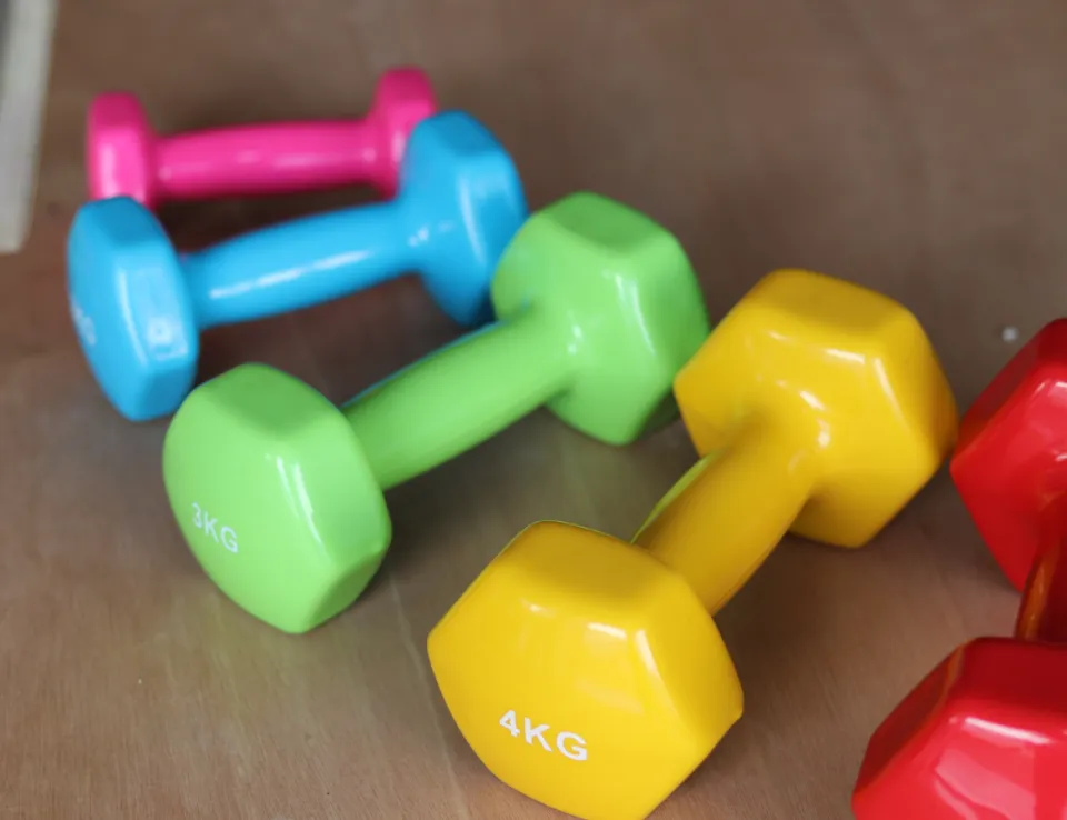 Mansa TUFF Fitness 2kg Pair Vinyl Coated Aerobic Dumbbells Hand