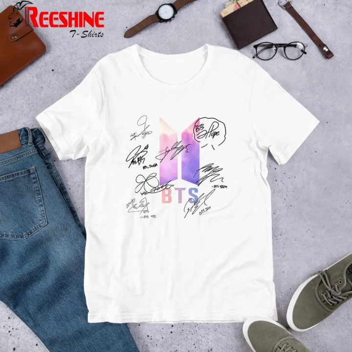BTS Signatures Printed T- shirt for Woman (Wet look)