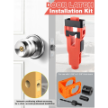 Door Latch Mortise Tool, Door Lock Hole Saw Set for 1-3/4" or for 1-3/8" Thick Wooden Door Installation Kit Orange. 