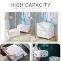Peva Material Washable Waterproof Foldable Transparent Under-Bed Quilt Clothes/ Blanket Storage Printed Square Bag 60x40x25CM. 