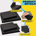 4 Pcs Customizable Polyethylene Black Black Foam Sheets for Cases Tool Foam Black Foam Sheet for Packaging and Crafts. 