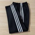 Pants Three White plus-Sized Men and Women Two Horizontal Strips Primary and Secondary School Students Single Stripe Loose School Pants School Uniform Uniform Pants plus-Sized. 