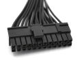 PSU Power 24 Pin Extension Cable for ATX Motherboard, 24Pin to 24(20+4) Pin 12 inch/ 30cm Black. 