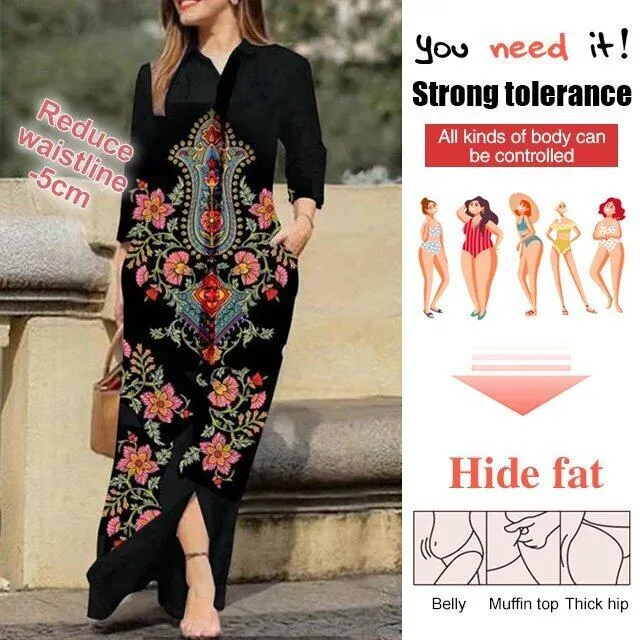 jjmakro%20Women's%20Casual%20Printed%20Lapel%20Dress%20-%20Image%202