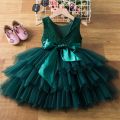 Baby Christmas Clothes for 2-6 Yrs Solid Backless Cute Toddler Girl Birthday Party Dress Lace Xmas New Year Princess Girls Dress. 