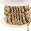 1Roll 10M 2.0mm Glitter Crystal Rhinestone Chain Sew-On Glue-On For Clothes DIY Garment Accessories Trim Cup Chain. 