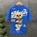 S-5XL Cotton T Shirts For Men High Quality Bear Printed Crewneck Short Sleeve T-Shirt New Fashion Tops Men Clothing 366. 