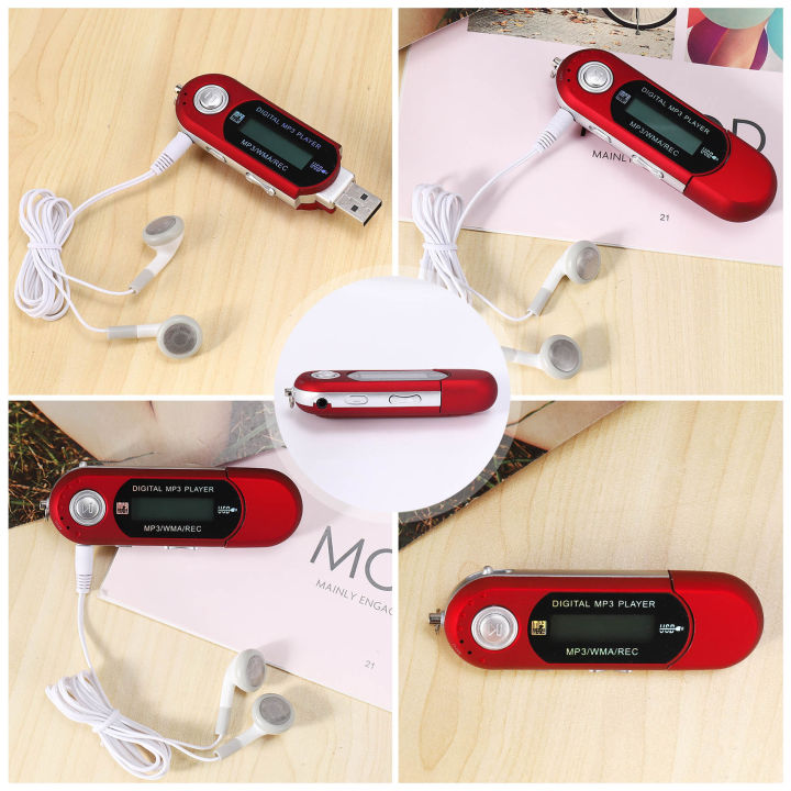 8G%20USB%20Flash%20Drive%20MP3%20Player%20FM%20Walkman%20red%20-%20Image%202