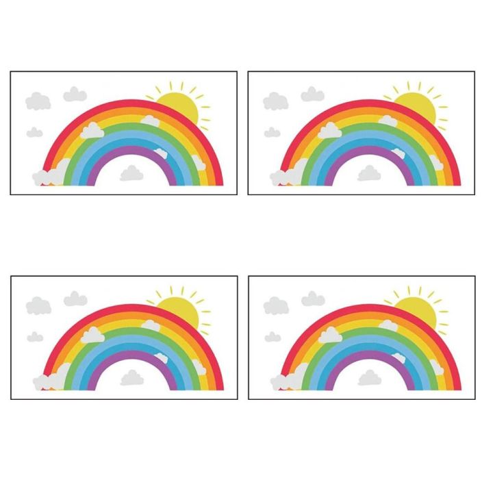 Wall Decor Peel and Stick Rainbow Wall Decals PVC Removable Glow in The ...