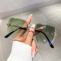 Square Sunglasses Rimless Sunglasses Vintage Sunglasses Fashion Sunglasses UV400 Sunglasses. 