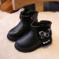 【BestGO】Children Infant Kids Girls Shoes Toddler Infant Kids Winter Zip Baby Princess Fashion Shoes Crystal Leather Boots sport shoes for kids girl. 