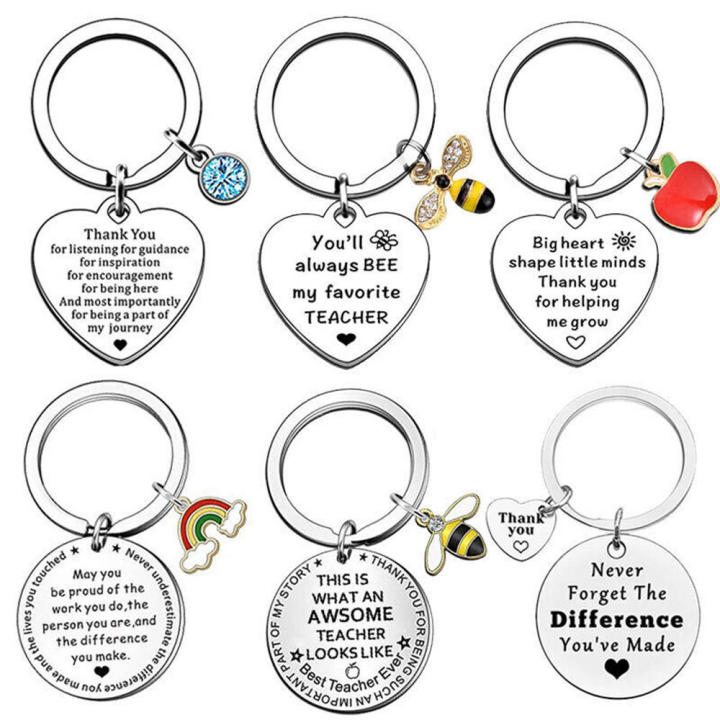 Thank You Keyring Keychain Gift For Teacher Colleague Nursery Teaching Assistant