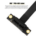 PCIE X1 Riser Cable Dual 90 Degree Right Angle Extension Cable PCI Express 1x Riser Card Ribbon Extender. 