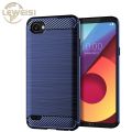 Leweisi Carbon Fiber Bumper Phone Case For LG Q6 / Q6+ / Q6 Alpha Back Cover Coque Shockproof Protective. 