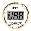 52mm Depth Gauge LCD Digital Display Marine Depth Gauge 12V 328.08ft Depth for Yachts. 