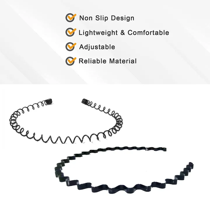 Two%20(2)%20Hair%20Bands%20for%20Men%20and%20Women%20(Two%20Designs),%20Metal%20Head%20Bands%20Wavy%20Hair%20Band,%20Spring%20Hair%20Hoop%20Black%20-%20Image%204