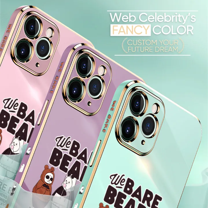 TA%20for%20Realme%205I%20Case%20Cute%20Three%20Bears%20Luxury%206D%20Plating%20Soft%20Casing%20Silicone%20Square%20Frame%20Phone%20Case%20Shiny%20Bling%20Back%20Cover%20+%20Free%20Lanyard%20-%20Image%205