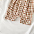 Gentle Baby Boys Summer Clothing Plaid Cotton Short Sleeved Infants Romper Casual. 