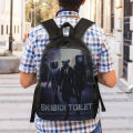3Pcs Set Skibidi Toilet School bags with Shoulder Bags Pencil Case,Titan Clock Man Bags for Students with Your Logo or Photo. 