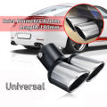 1pcs Car exhaust pipe double-hole exhaust pipe tail throat muffler interface 6.3cm long 18cm. 