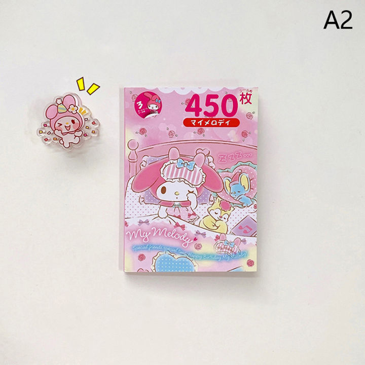 450pcs Cartoon Cute Stickers Stationery Sanrio Stickers Kuromi Diary Decorative