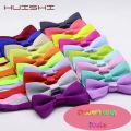 HUISHI 34 Colors Solid Fashion Bowties Groom Kids Formal Colourful Children Cravat Green Marriage Butterfly Wedding Bow ties. 