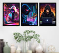 Haking Boy A4 Sized Posters Programming hacking Glassed Wall Posters PVC Framed Wall Decors. 