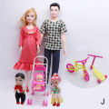 SF 5pcs Happy Family Kit Toy Dolls Pregnant Babyborn Ken&Wife with Mini Stroller Carriages For Baby Dolls Child Toys For Girls Gift. 