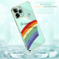 Hontinga for Samsung A10S Case Luxury 6D Plating Smile Rainbow Side Pattern Soft Back Cover Silicone Square Phone Cases. 