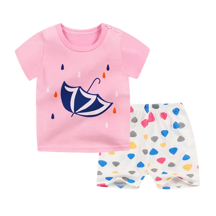 bellylady%202pcs/set%20Boys%20irls%20Soft%20Cotton%20Short%20Sleeves%20Shirt%20+%20Shorts%20Suit%20e%20Wear%20-%20Image%207
