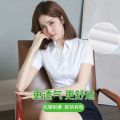 Short Sleeve Spring Autumn Blouse White and White Collar Long-Sleeve Working Clothes Business Shirt Blue Women's Summer 2024 Slim-fitting suit. 