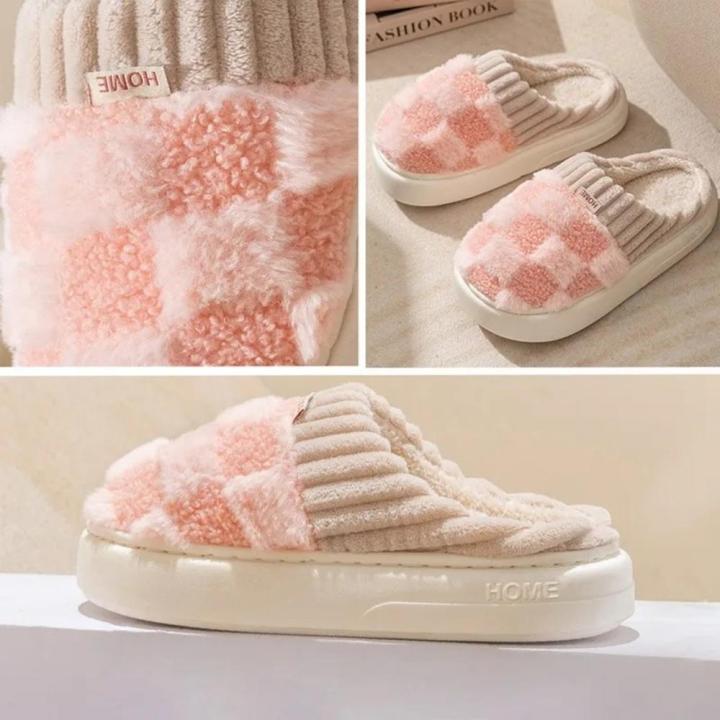 Plaid%20Cotton%20slippers%20Soft%20Plush%20Plaid%20slippers%20Winter%20slippers%20for%20Home%20Indoor%20Couples%20Winter%20Men%20Women%20-%20Image%206