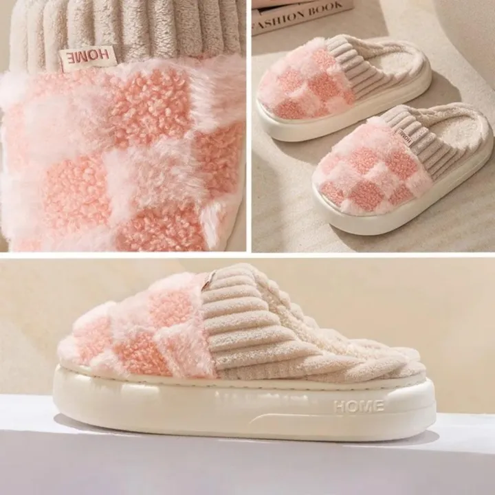 Plaid%20Cotton%20slippers%20Soft%20Plush%20Plaid%20slippers%20Winter%20slippers%20for%20Home%20Indoor%20Couples%20Winter%20Men%20Women%20-%20Image%206