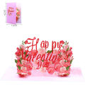 Happy Valentine's Day Pop up Happy Birthday Valentines Gift Wedding Invitation Handicraft With Envelope. 