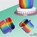 earphone case for airpods case rainbow silicone cover for airpods pro 3 with keychain earphone accessories colorful 2020 newest. 