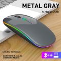 Bluetooth Wireless Mouse With USB, Bt5.2 Rechargeable RGB Mouse For Laptop, PC, MacBook, 2.4GHz, Silent Mouse Office Mouse Computer Accessories. 