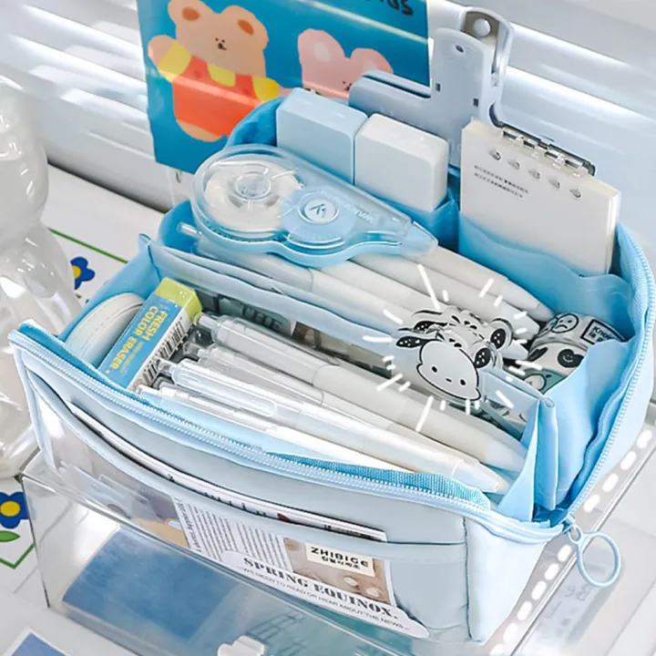 10%20Layers%20Large-capacity%20Pencil%20Bag%20PVC%20Transparent%20Pencil%20Case%20Large%20Opening%20Square%20Pencil%20Bag%20Students%20Stationery%20Pouch%20-%20Image%204