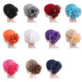 bellylady Women Turban Beanie Hat Sunscreen Breathable Elastic Head Wrap Cap With Big Flower Windproof Chemo Headwear. 