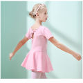 Children's Dancing Clothes Spring and Summer Ballet Dance Dress Girls' Long-Sleeved Examination Exercise Clothing Dancing Dress Short-Sleeved Dance Clothing. 
