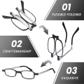Adjustable Folding Reading Glasses Non-prescription Convenient Compact Foldable Readers Stylish Durable Lightweight Portable Mini Eyewear for Office Reading Travel Outdoor activities Elderly. 