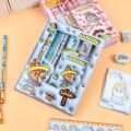 Cute Capibara Labubu Stationery Set 3D with Notebook Study Stationery Kit Ruler Students Back to School Gift. 
