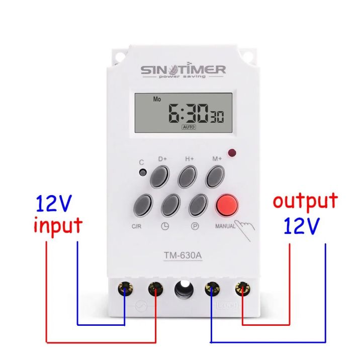 Din Rail Digital Weekly Timer 12V DC Input 7 Days Programmable 24hrs ...
