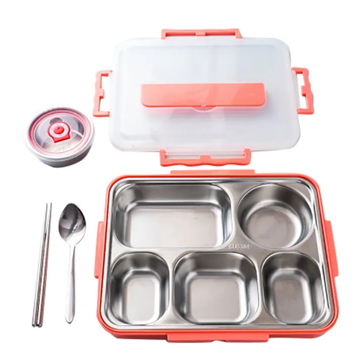 5%20Compartments%20Lunch%20Box%20Stainless%20Steel%20Leak-Proof%20Large%20Bento%20Boxes%20Soup%20Container%20School%20Dinnerware(Pink)%20-%20Image%202