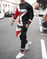 2022 spring men's sportswear set Autumn long sleeve T-shirt set colorful casual sportswear 2 piece fashion round neck Street. 