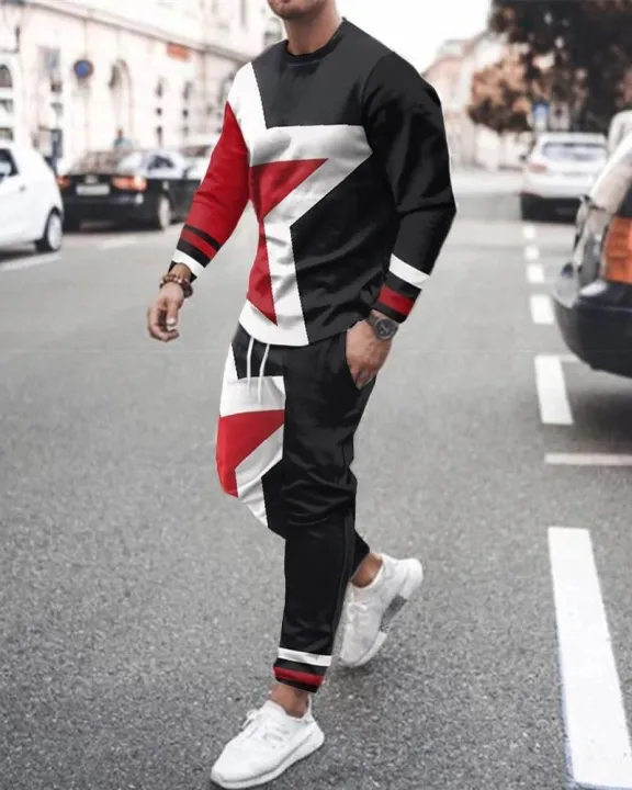 2022%20spring%20men's%20sportswear%20set%20Autumn%20long%20sleeve%20T-shirt%20set%20colorful%20casual%20sportswear%202%20piece%20fashion%20round%20neck%20Street%20-%20Image%204